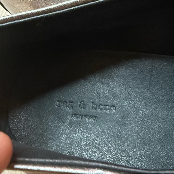 RAG & BONE Audrey Pewter Metallic Silver Preppy Lace Up Oxfords - Picture 6 of 12